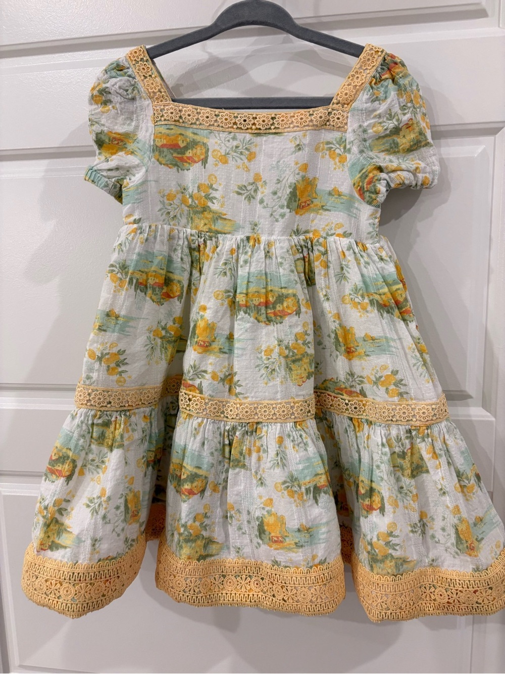 Joie Girl’s Dress Size 3T Prairie Cottage-core Floral Print Puffed Sleeves
